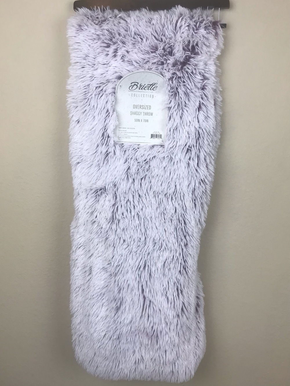 NWT Brielle Oversized Shaggy Throw Blanket 50x70 Gray Purple Reversible